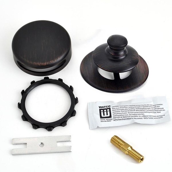Watco Univ. NuFit Push Pull Tub Stopper, Innovator Overflow, Silicone, Combo P, and Non-Grid, Bronze 948700-PP-BZ-47